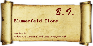 Blumenfeld Ilona névjegykártya